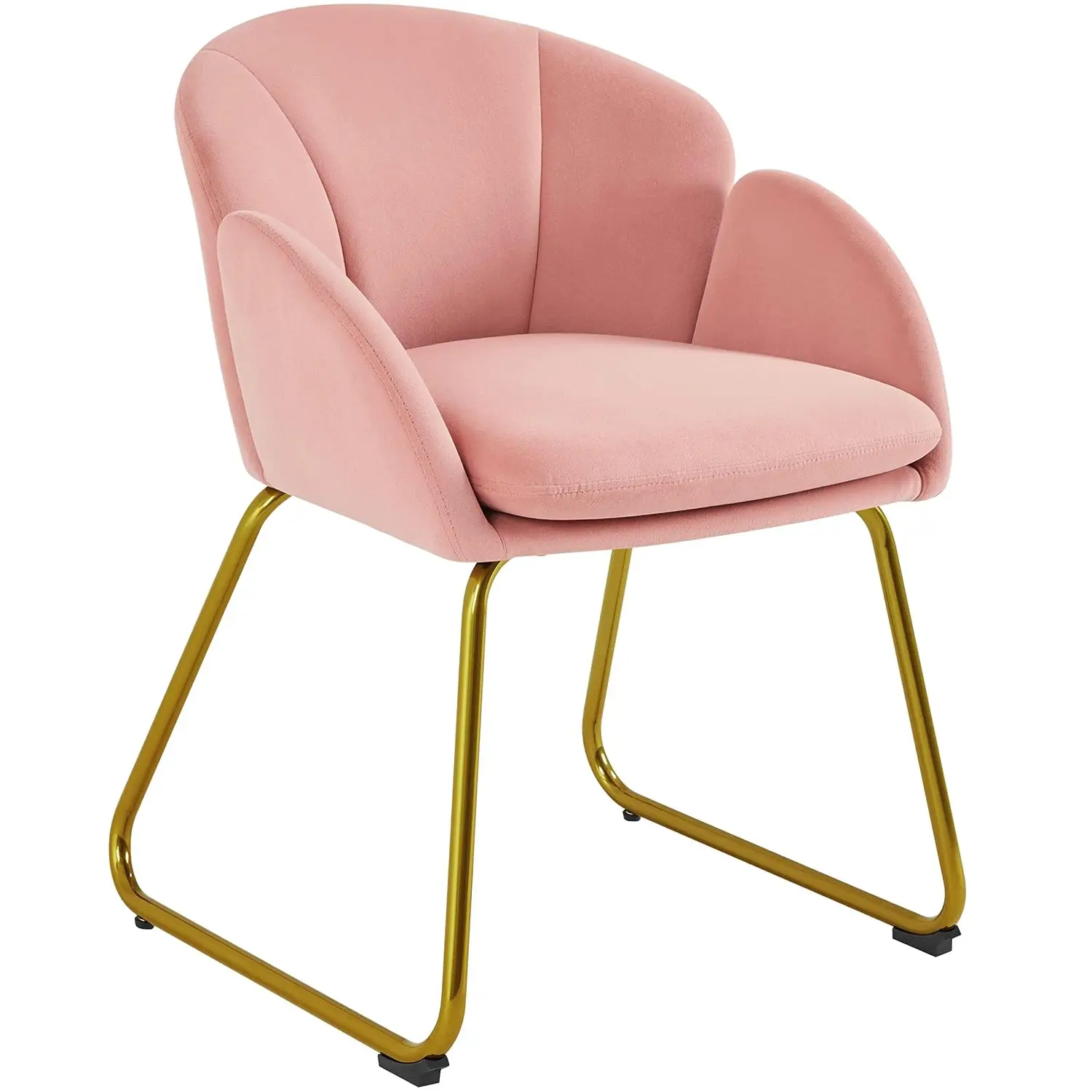 Flower Shape Vanity Chair with Petal Armrests, Pink