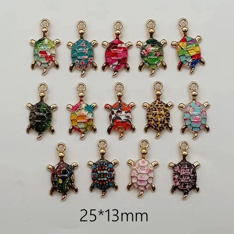 10PCs Enamel Animal Ocean Sea Turtle Charms Multicolor Pendant DIY Jewelry Necklace Bracelets Metal Pendants Jewelry