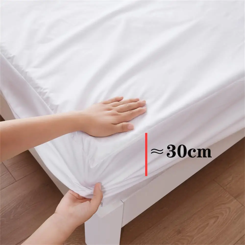 100% Waterproof Fitted Bed Sheet with Elastic Band Anti-slip Cover Mattress Protector for Single Double King Queen 160 180 200