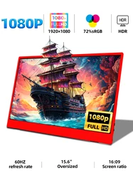 ZSUS 15.6-Inch 1920*1080 Portable Monitor 1080P Gaming For Laptop XBox PS4/ 5 Switch Cell Phone PC Extension Mobile Mointor