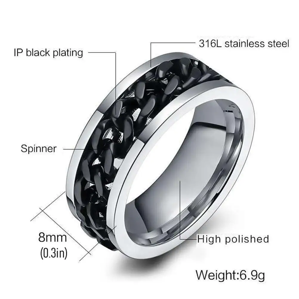 Frauen Für Mann Metall Finger Runde Ring Ringe Stilvolle Ringe Langlebig Praktische Spinner Mann Ring Schmuck Geschenk