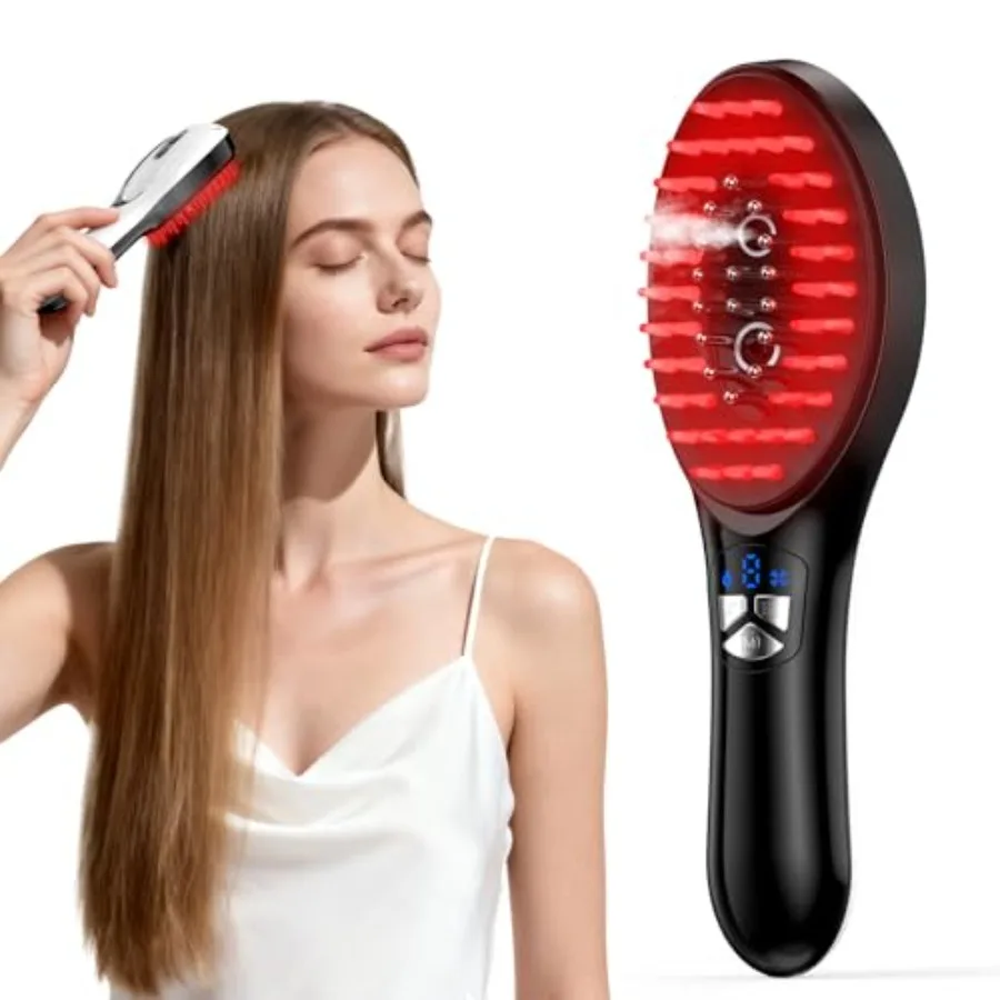 

6-in-1 Rechargeable Scalp Massager Oil Applicator, Nano Mist, Electric Scalp Brush for Home Spa Use, Silicone Material, Black,