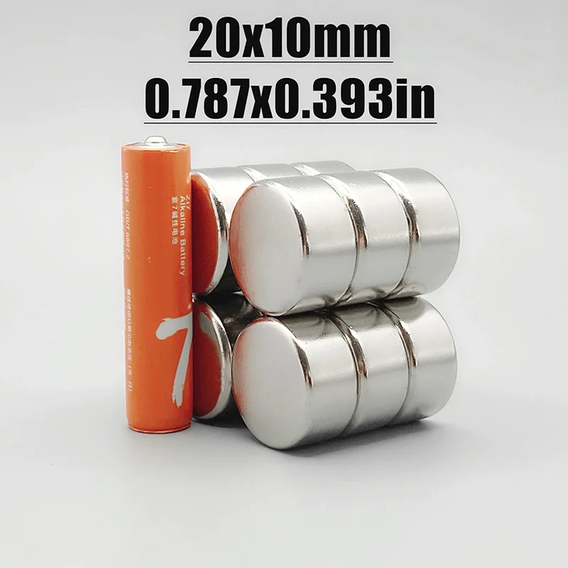 1-50pcs 20x10mm Magnet Neodymium Magnet N35 NdfeB Permanent Magnetic Imanes Fridge Magnets Round Shape 20*10 Magnet Accessory