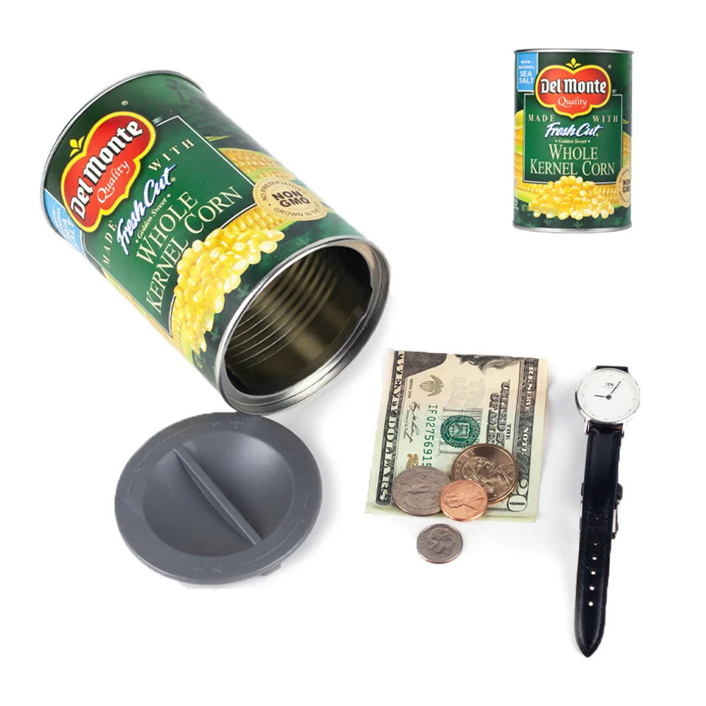 

New creative piggy bank, tinplate iron can, hidden key, disguised craft gift