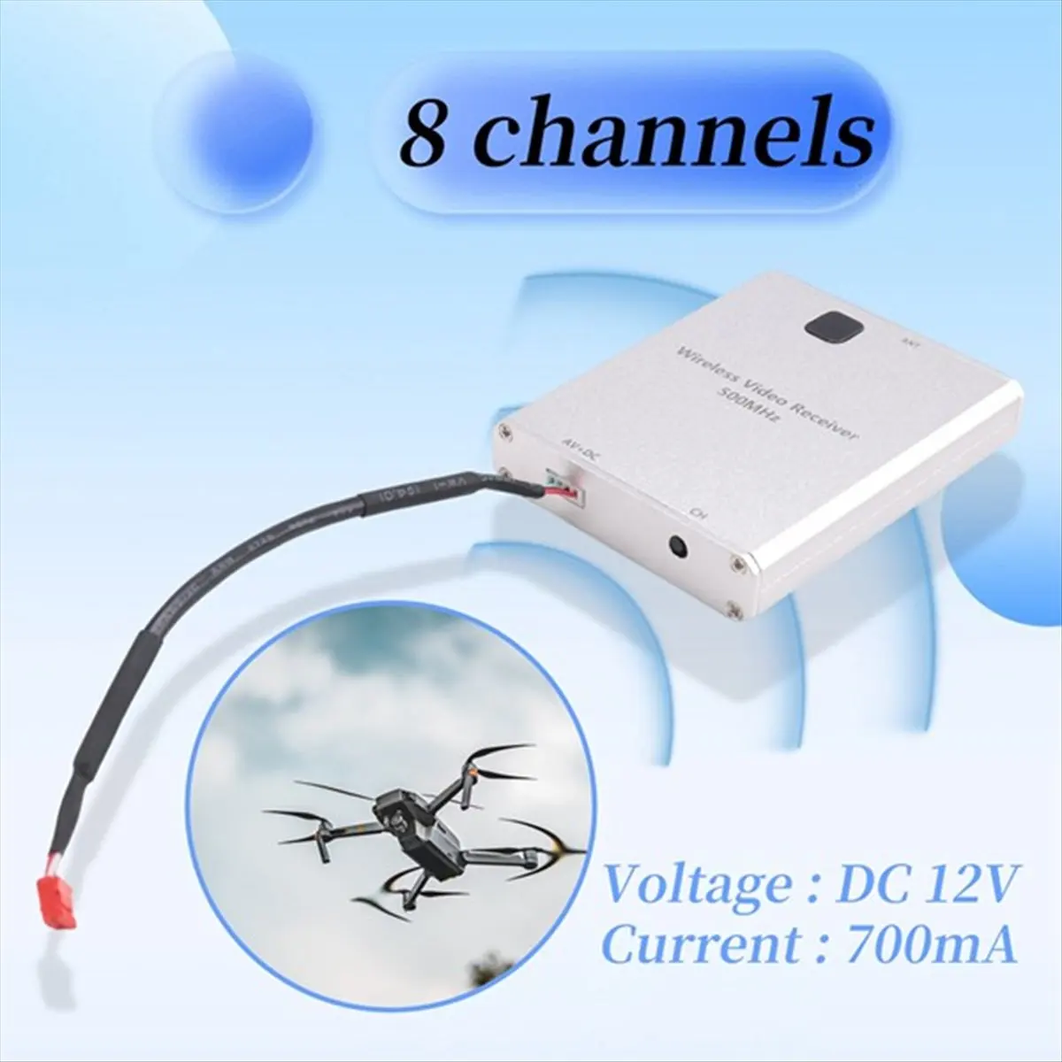 HAPPYDAY~ 20-40km 500Mhz FPV Video Transmitter Receiver Drones Video Link Drone VTX 8 Channels