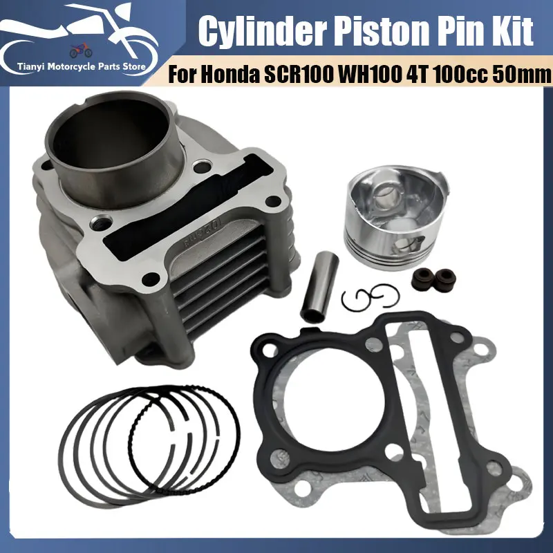Motorcycle Cylinder Piston Kit For For For Honda WH100T SCR SPACY 100cc 4T 50mm Motorcycle Cylinder Accessories 12100-GCC-C50