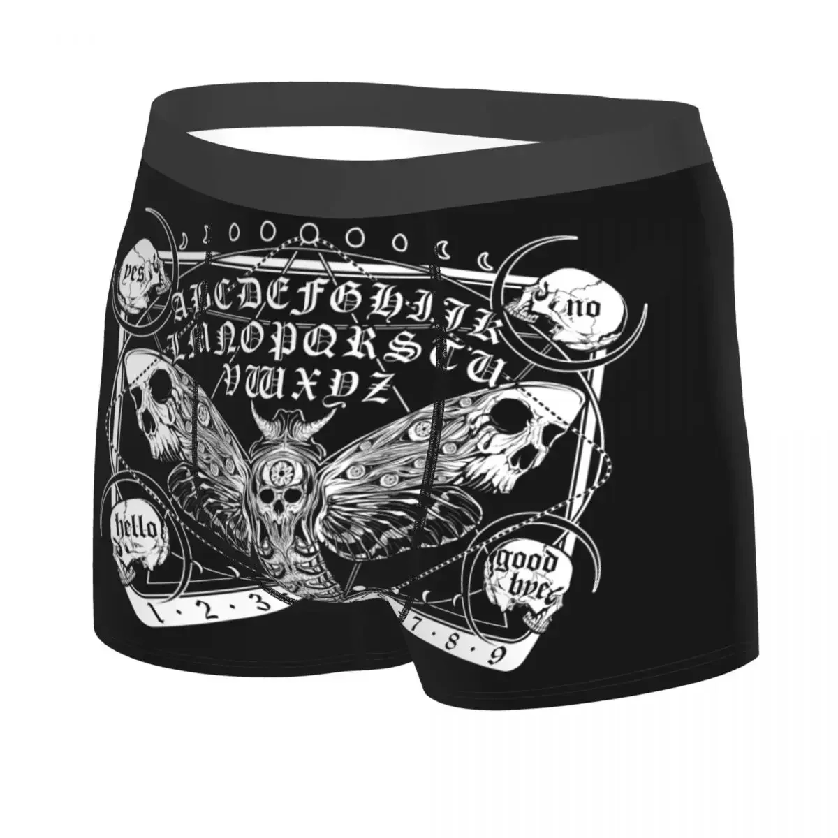 Male Cool Death Moth Ouija Board Underwear Halloween Witch Occult Witchcraft Boxer Briefs Soft Shorts Panties Underpants