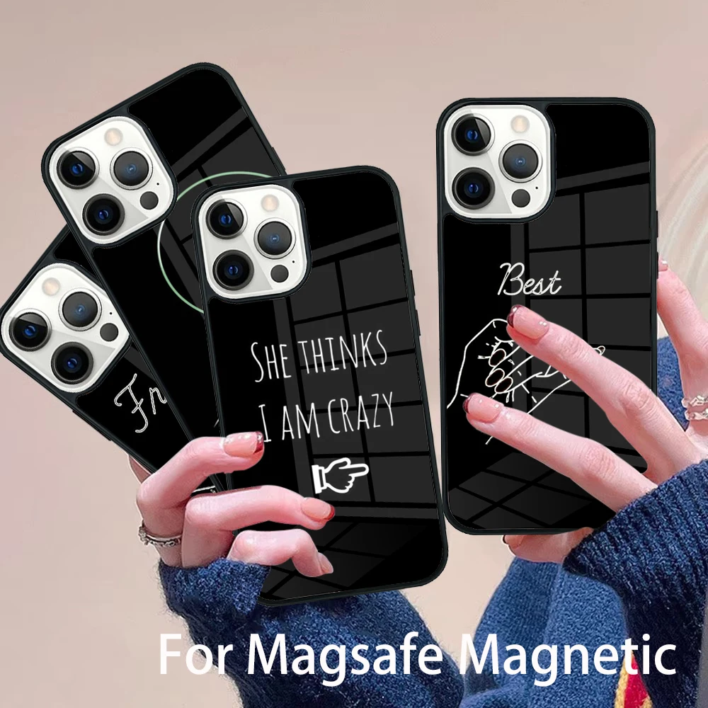 

Girls Bff Best Friends Forever Always Phone Case Magesafe Magnetic Wireless Cover For IPhone 16 11 12 13 14 15 Pro Max Plus