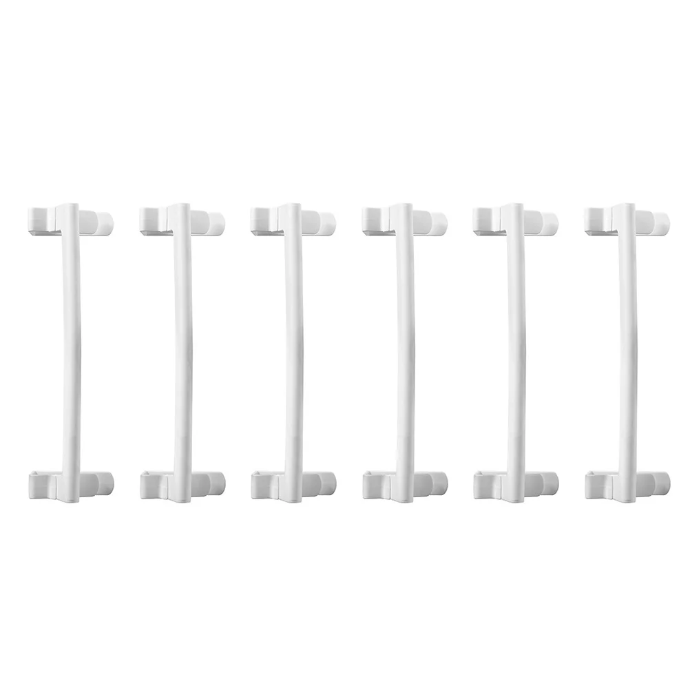 

6pcs Plastic Towel Rack Over Cabinet Door Organizer No Drill Needed Bathroom Kitchen Storage Shelf Towel Bar Holder