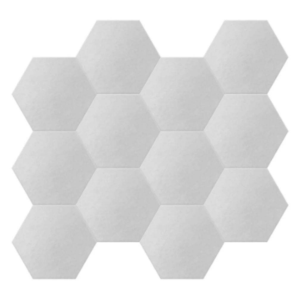 12 Pcs Polyester Fiber Sound-Absorbing Panels Hexagonal Sound Insulation Pads For Sound Insulation And Sound Treatment