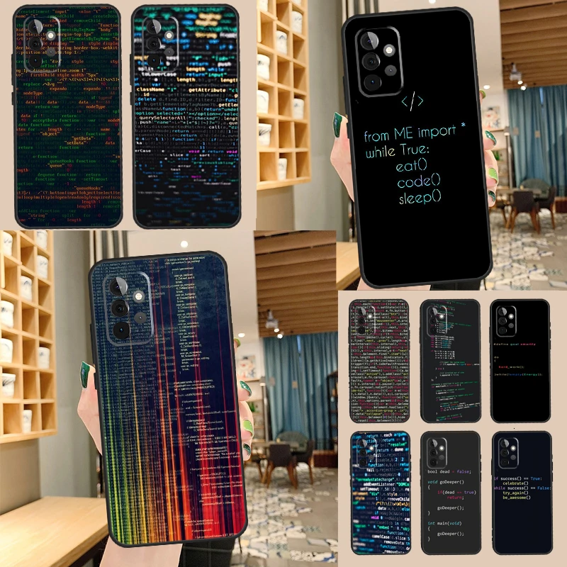 The Code design programmer Case For Samsung Galaxy A14 A34 A54 A13 A33 A53 A73 A52S A51 A71 A12 A22 A32 A42 A52 Cover