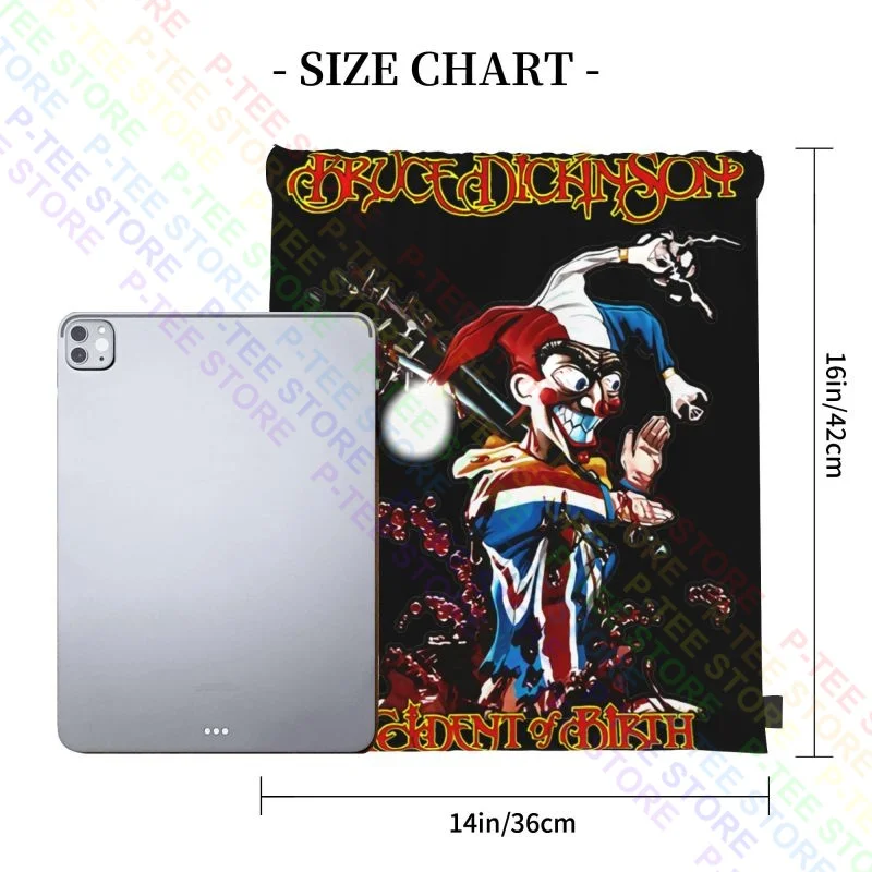 Bruce Dickinson Accident Of Birth 1997 Jester Album Drawstring Bags Gym Bag Fashion Large Capacity