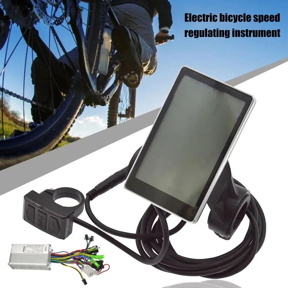 

1 Set Brushless Bike Panel Controller Aluminum Alloy LCD Display Portrait Screen Bike Speed Control Display for E-bike