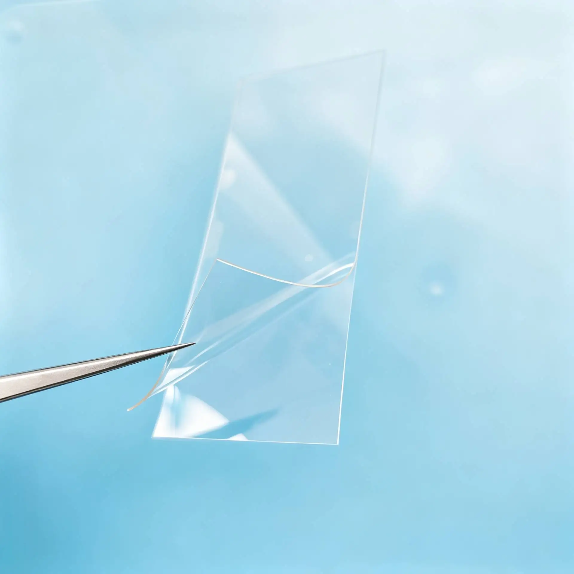 PDMS Transfer Film 200x120x0.5mm for Sample Transfer, 95% Transparent Optical Silicone Membrane, -40~200℃ High Tear Strength Lab