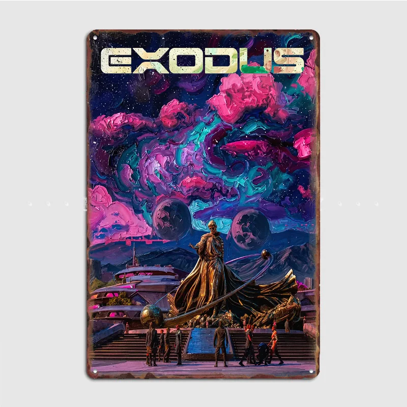Exodus Sci-Fi Space Metal Poster Sign Bar Garage Club Custom Pub Bedroom Indoor Wall Decor Tin Room Decor Home Decor