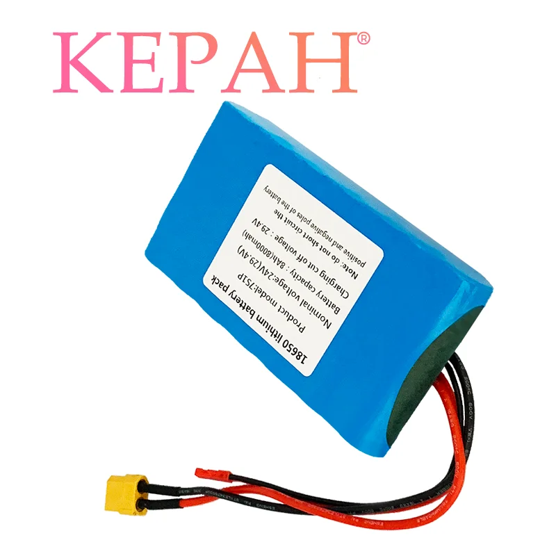 24V 7S1P 29V 8000mAh 7S1P lithium ion battery pack is suitable for scooter toy bicycle with built-in BMS and charger sales