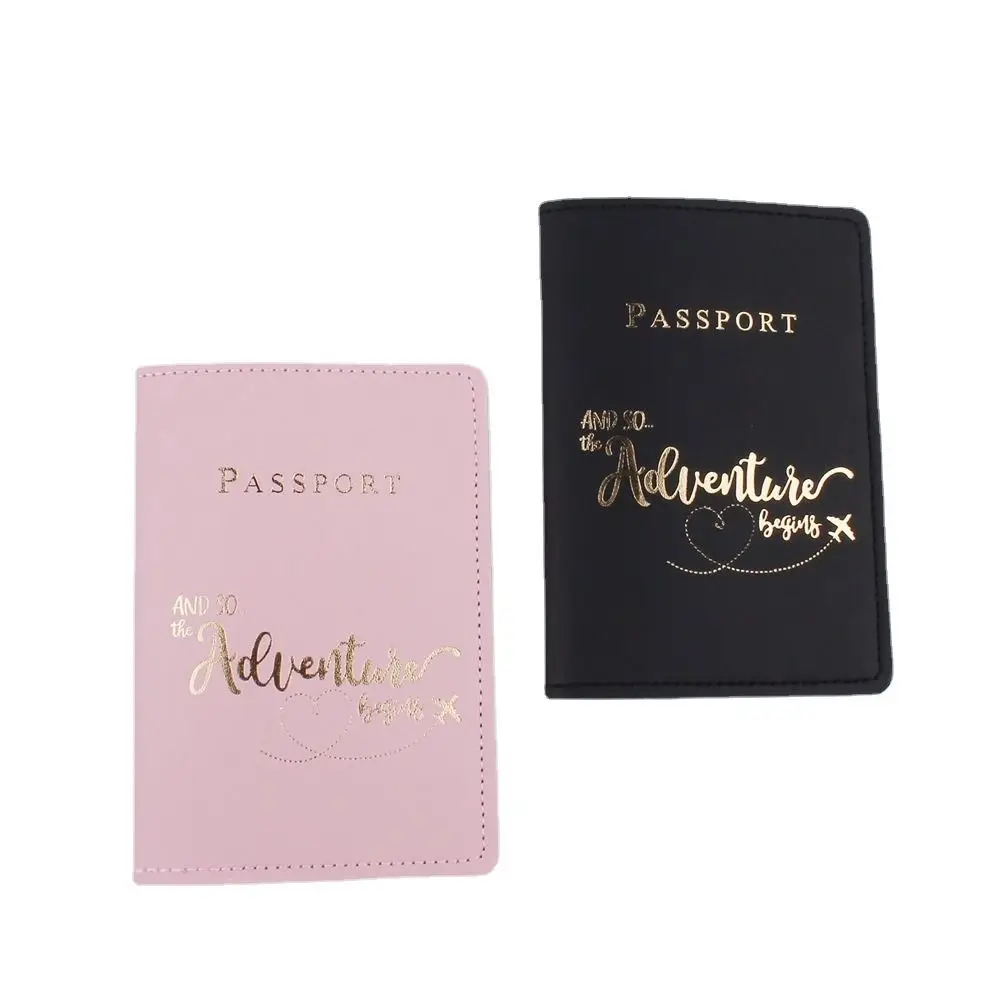 Porte-passeport en cuir PU imprimé lettre, accessoires de voyage, étui à cartes, housse de protection, avion, enregistrement