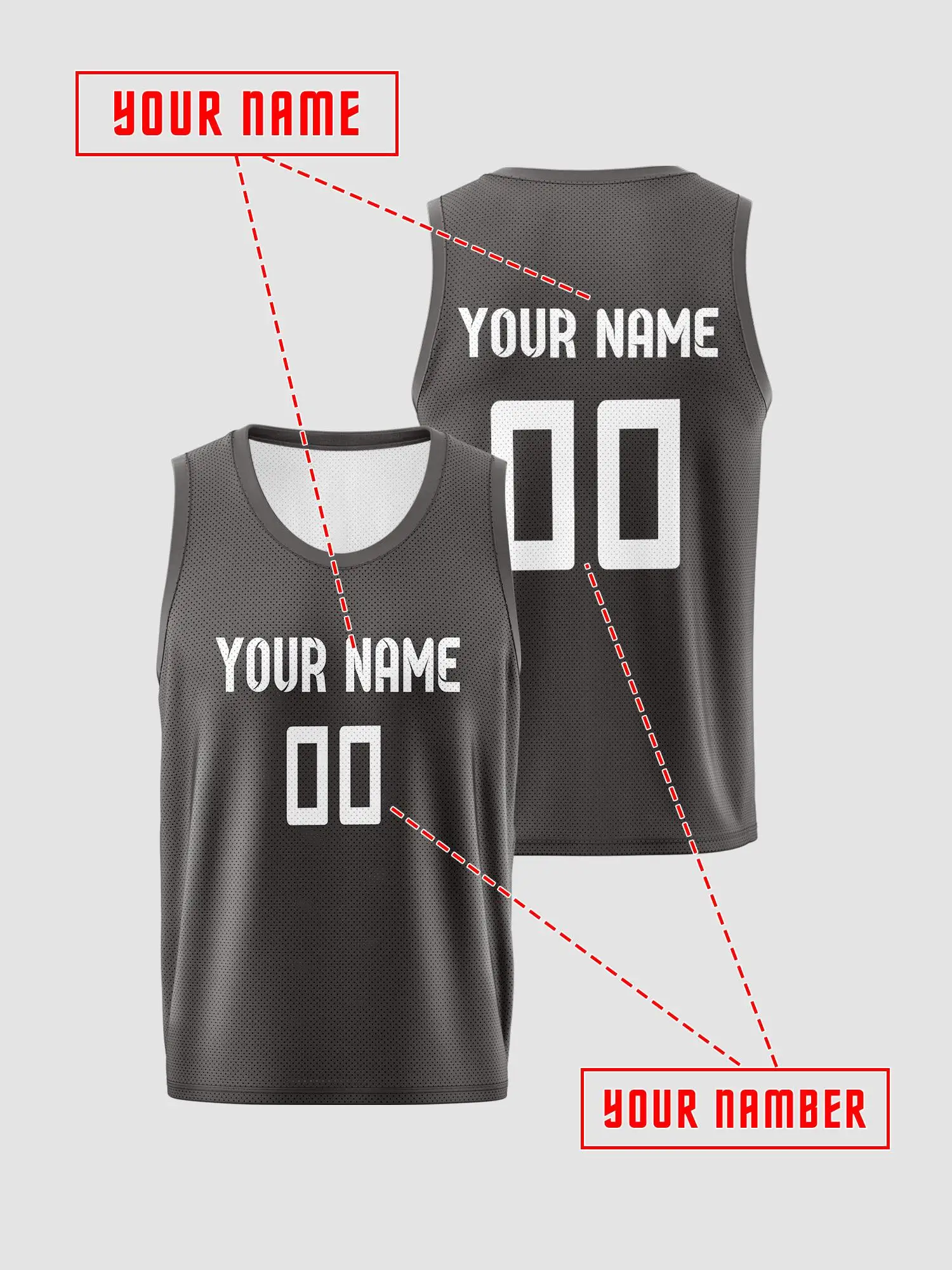 Pure black minimalist children's adult customized basketball suit with breathable mesh that can print names and numbers