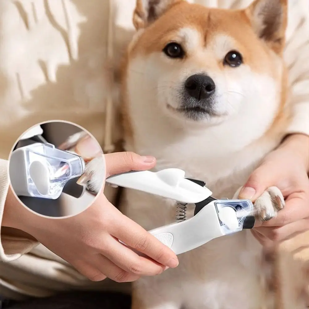 

With LED Pet Nail Clipper High Hardness Splash Guard Pet Nail Trimmer Spring Design Labor-saving Dog Toenail Trimmer