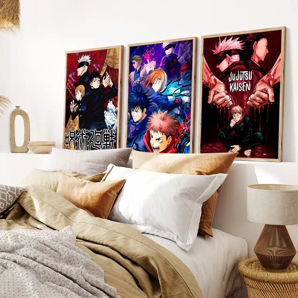 Jujutsu Kaisen أنيمي المشارك ذاتية اللصق الفن مقاوم للماء ورقة ملصق مقهى بار غرفة جدار ديكور