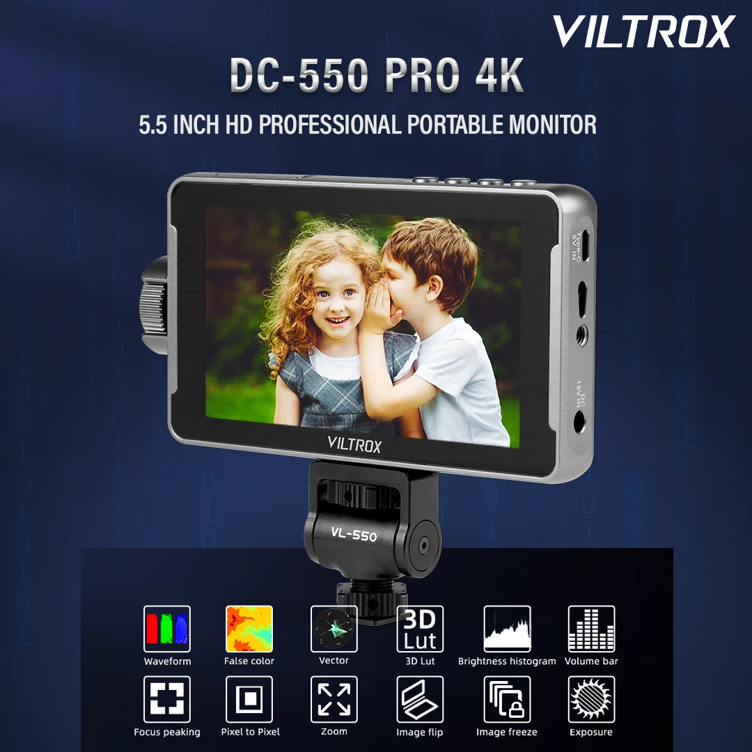 VILTROX DC-550 Pro 5.5Inch 4K Profissional Camera Studio Monitor HDMI-Compatibled Touch Screen 3D LUT Director Monitor 1920x1080