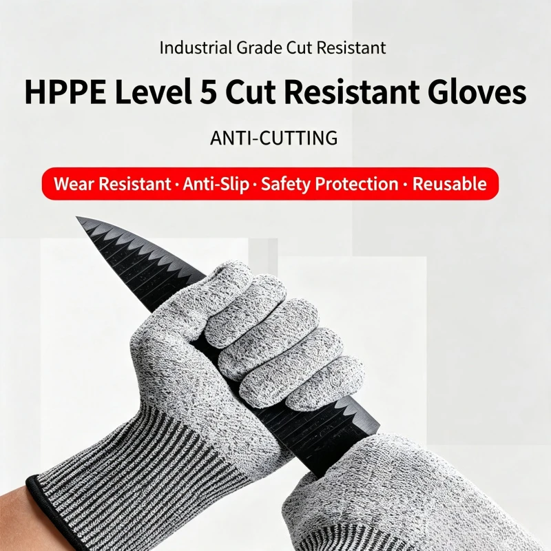 Level 5 Cut Resistant Gloves Wear Resistant Breathable Anti Cut Safety Protective Work Gloves for Kitchen Glass Metal Processing view 2