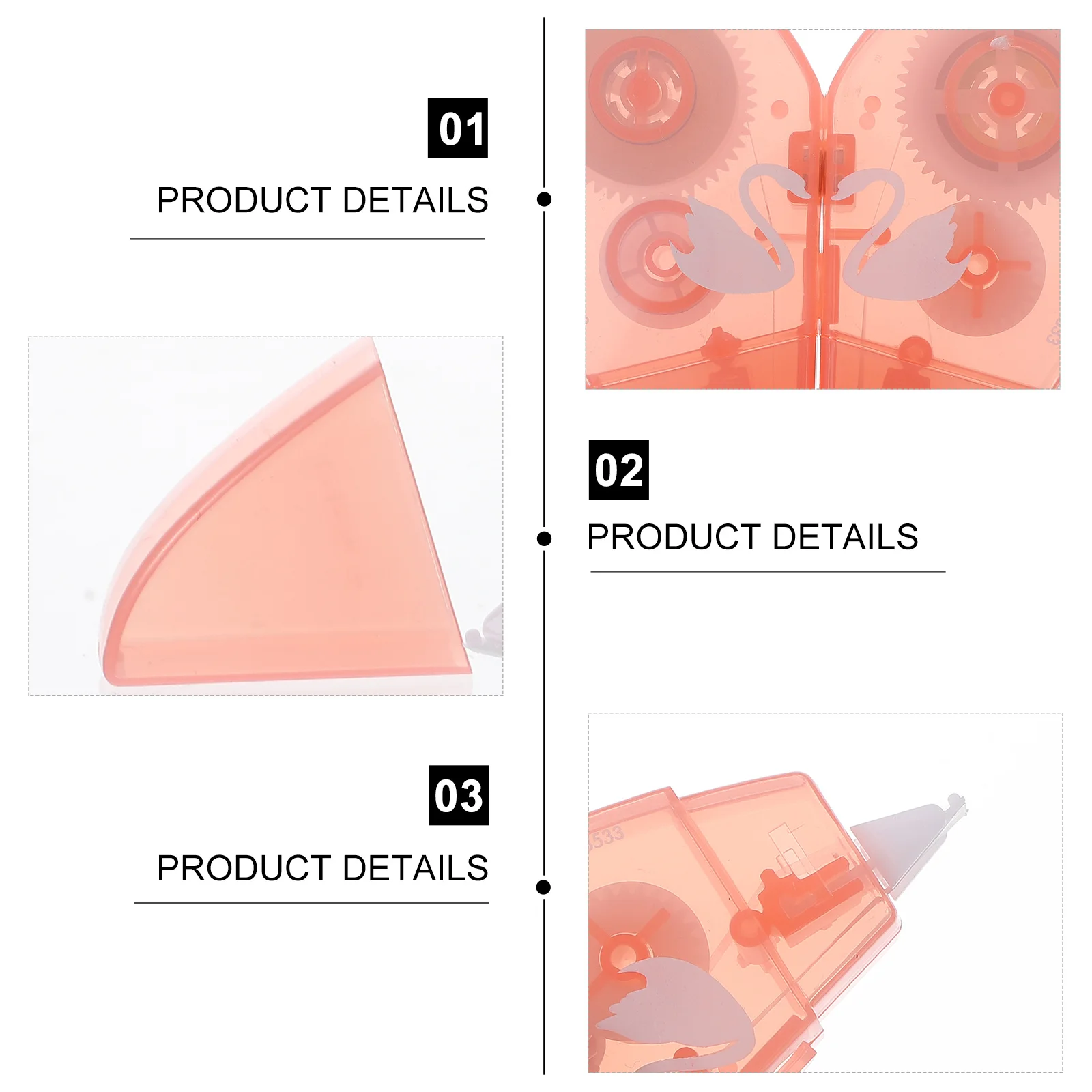 

2Pcs Heart Shape Correction Tape Creative Couple Design Fast Mistake Fixer School Student Correction Roller Tape Stationery