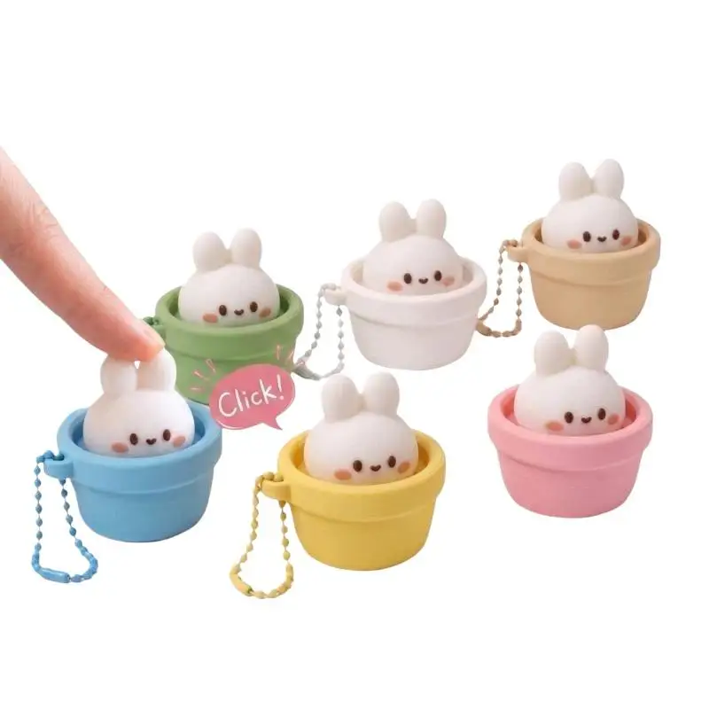3D-gedruckte Tastenkappen-Klicker-Schlüsselanhänger, Cartoon-Kaninchen-Tastatur-Schlüsselanhänger, niedlicher Tastenkappen-Schlüsselanhänger, Taschenanhänger, Klicker-Tastenkappen-Schlüsselanhänger – Detail 5