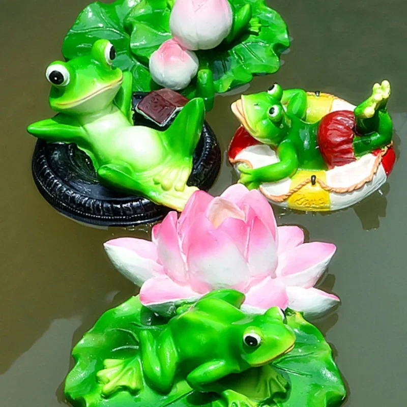 Floating Bunny and Frog Resin Ornaments, Outdoor Pool Figurines, Garden Waterscape, Rockery Crafts, Courtyard Sculptures