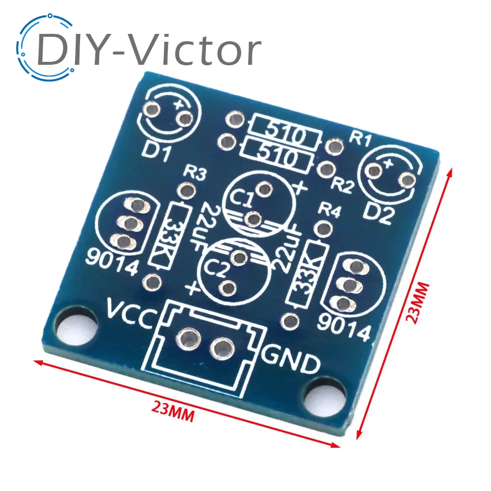 MHT11 Simple 5MM LED Flash DIY Kits DC 3V-14V Circuit Electronics Suite 1.6mm Parts for Arduino Blinking Flashing Kit