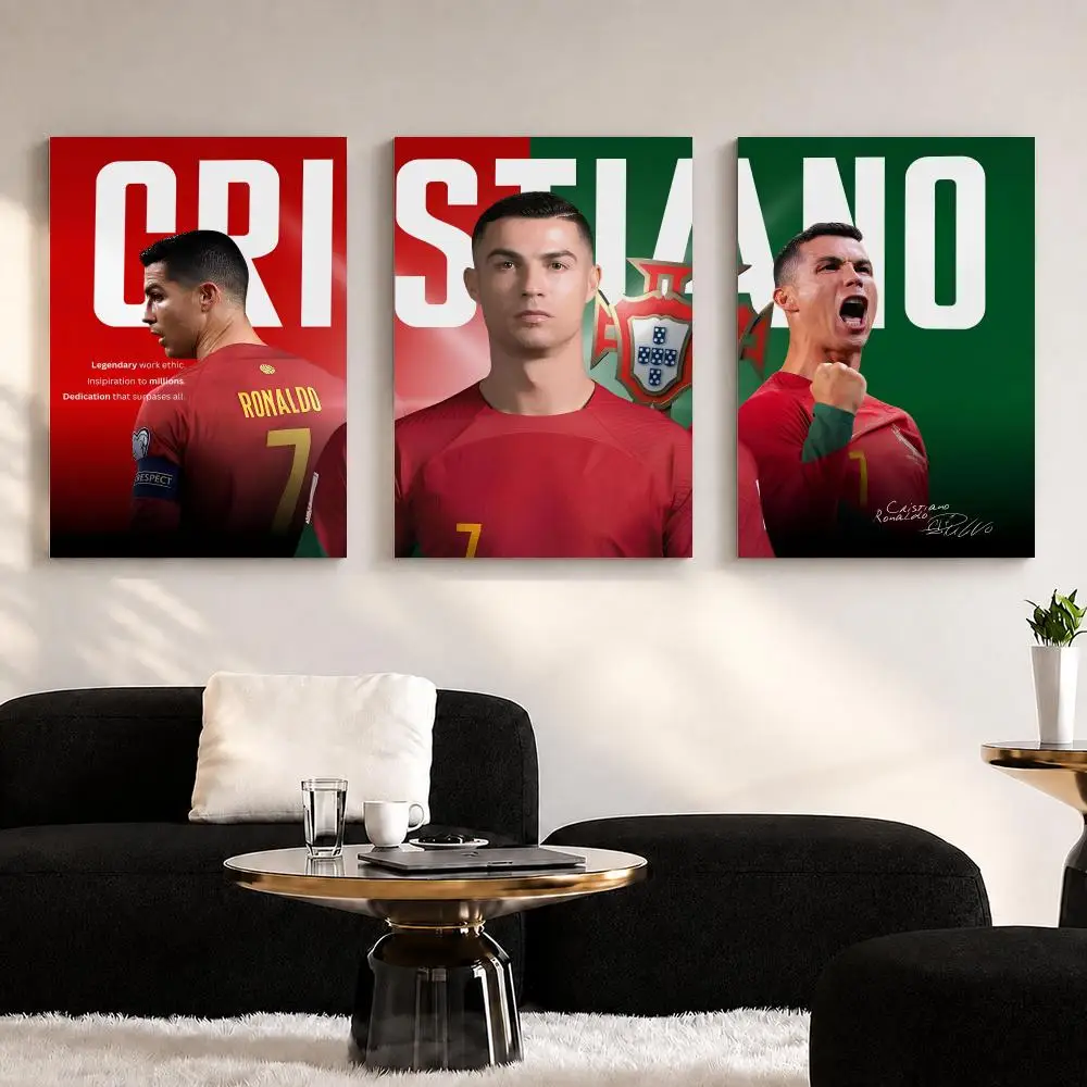 Athlete C_Cristiano Soccer R_Ronaldo Framed Wall Painting Ready to Hang Canvas Poster for Bedroom Living Room Hallway Home Decor