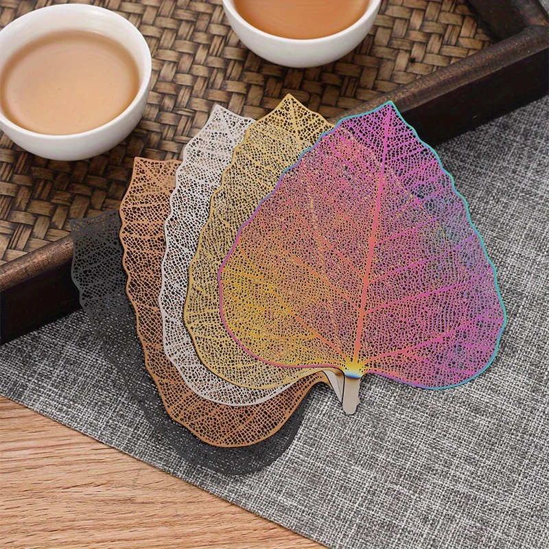 1pc Stainless Steel Tea Infuser Leave Shape Bodhi Tea Filter Kung Fu Tea Infusers Access Hollow Out Leaves Strainer Drinkware