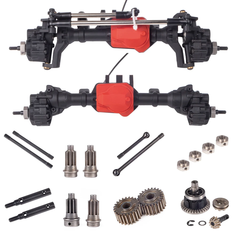 Trx4 Gehard Stalen Vooras Achteras Aandrijfas Differentieel Set Lagerset 12Mm Adapter Voor 1/10 Rc Auto TRX-4