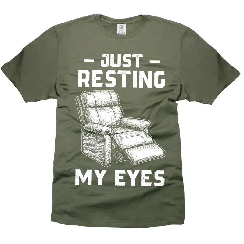 Mens Resting my eyes t shirt nap shirts sleeping funny tee birthday gift