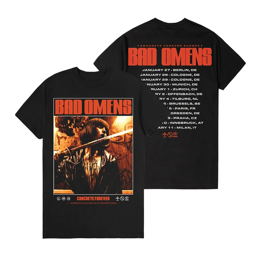 Bad Omens Samurai Girl Graphic Tshirt Unisex Retro Rock Y2k Gothic Style 2026 Summer New O-neck Short Sleeve Tops