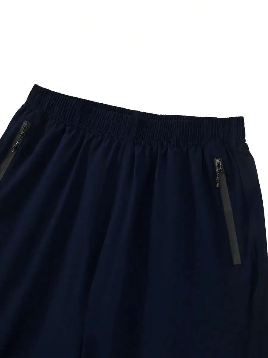 

Mens 9 Inch Inseam 4-Way Stretch Shorts With Zipper Pockets And Elastic Waistband