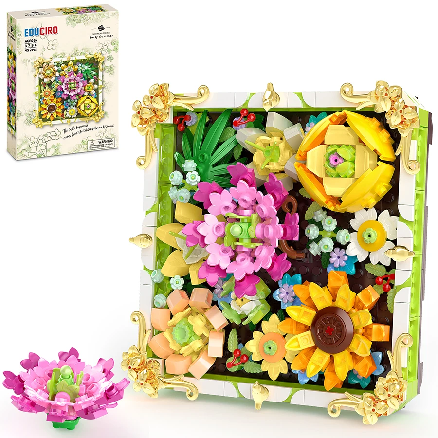 

EDUCIRO Flowers Frame Toys Building Sets, Gift for Her or Him for Valentines Day Gift, Mother's Day, Birthday, Christmas