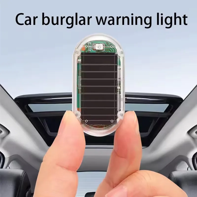 

1Pcs Car Fake Security Light Solar Powered Simulated Dummy Alarm Wireless Warning Anti Theft Caution Lamp LED Flashing Imitation