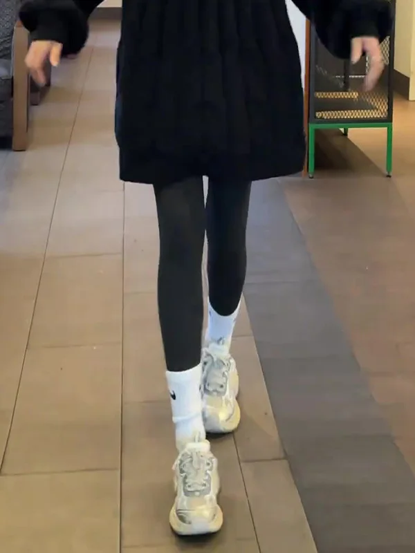 

Bla Elastic Yoga Pants Women's Thiened Warm Tight Base Layer Pants Slimming Sport Casual Pants High Waist Straight Leg