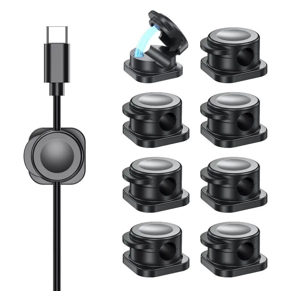 8 Stuks Mini Zelfklevende Magnetische Kabel Clips Opladen Lijn Vaste Kabel Management Wire Keeper Desktop Verstelbare Snoer Houder