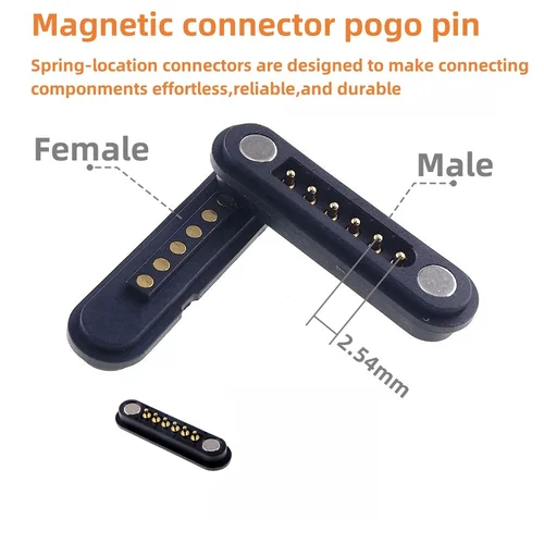 Imagen 2 del producto Conector de dispositivo de comunicación Industrial, Pin Pogo magnético 2A, paso de 2,54 MM, 2, 3, 4, 5, 6 pines, pulsera inteligente masculina y femenina, cargador CC