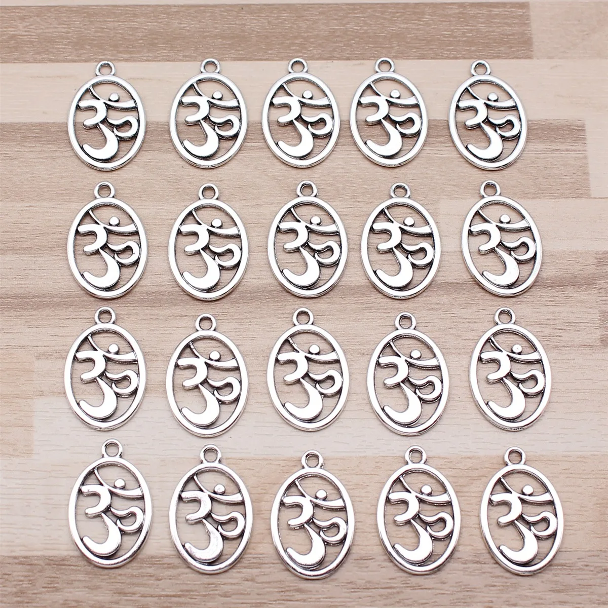 IFOCUS 20pcs/Lot Om Charms For DIY Jewelry Making Zinc Alloy 22x14mm/0.87x0.55inch