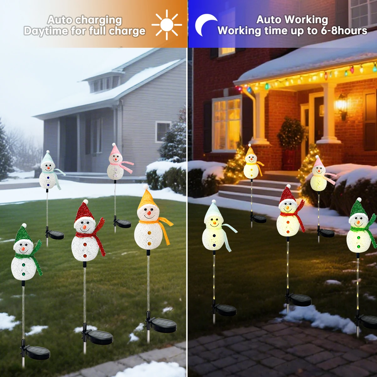 1 قطعة عيد الميلاد ثلج أضواء LED الشمسية في الهواء الطلق مقاوم للماء أضواء حصة للمنزل حديقة الحديقة مسار عطلة عيد الميلاد الديكور