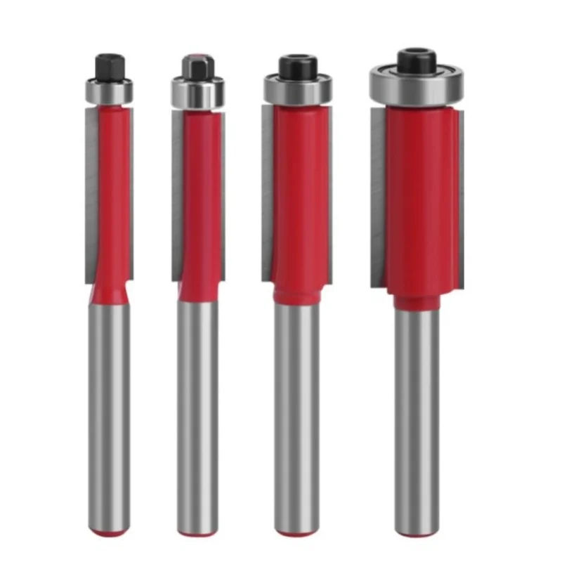 4-Piece High-Precision Flat-Edge Milling Bits, Tungsten Carbide Inserts, Straight Cutters for Woodworking, Grooving and Alloy Cu