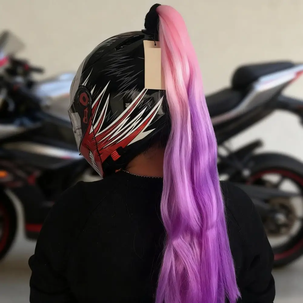 

Шлем плетеный шлем декоративный хвост крутой шлем грязная коса мотоцикл мотоцикл электромобиль градиентная оплетка