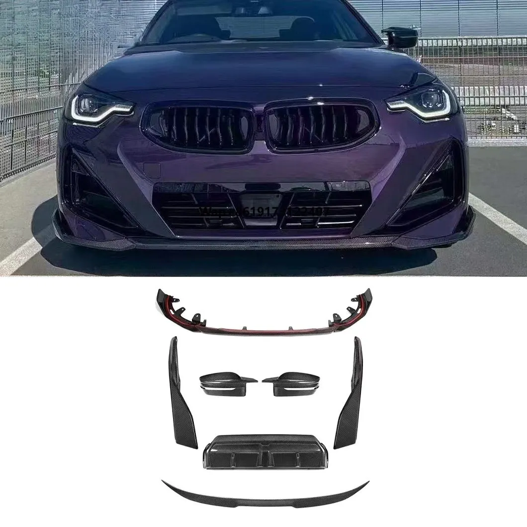 Wholesale Dry Carbon Fiber Front Lip Side Skirts Rear Diffuser Spoiler Mirror Cover for 2 Series G42 M240i MP Style Body Kit