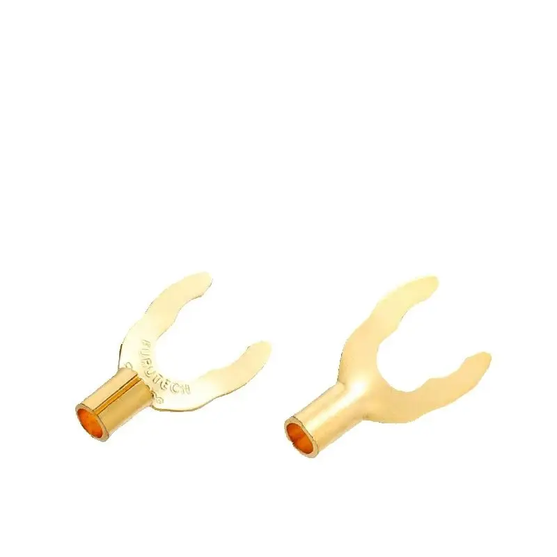 Japan FURUTECH GS-100Y Series Phosphor Bronze Gold Plated 24K Speaker Cable Spade Conne
