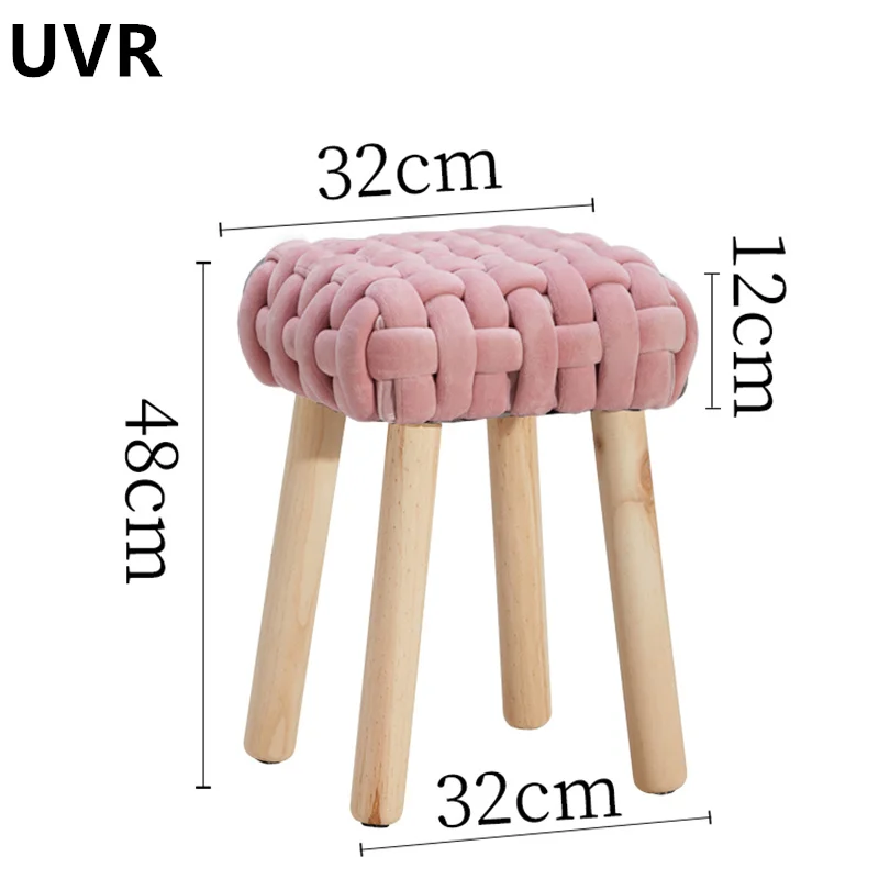 UVR Cute Girl Dressing Stool Modern Simple Light Luxury Makeup Stool Nordic High Quality Solid Wood Stool Household Furniture