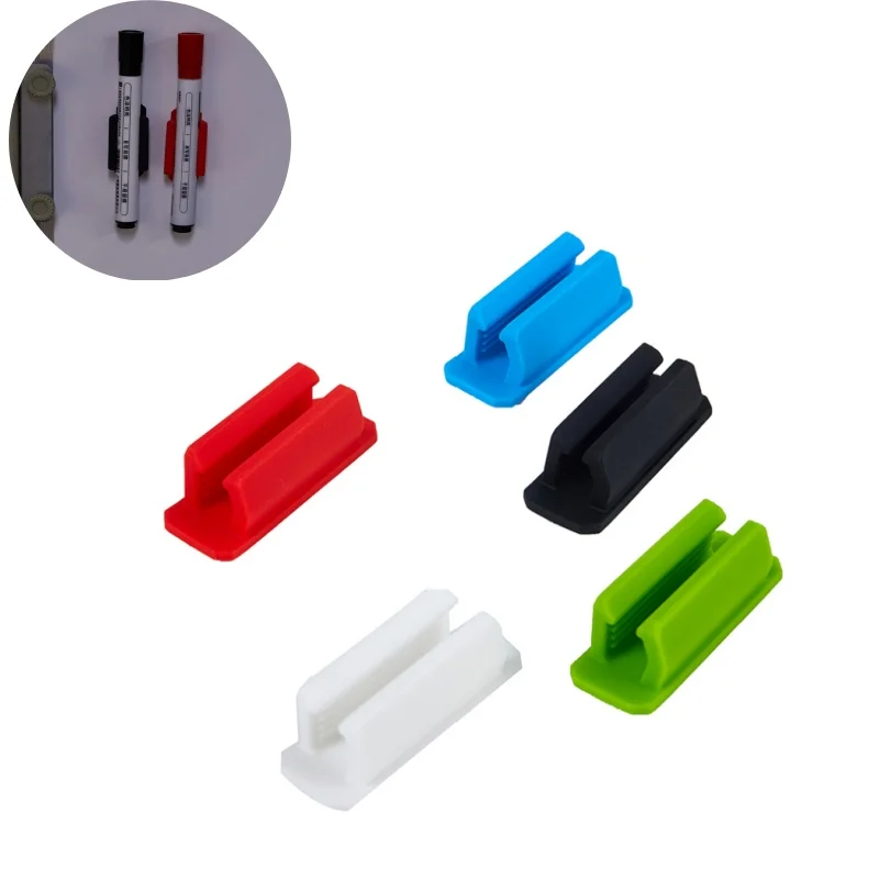 Self-Adhesive Silicone Pen Clip Wall Mounted Pencil Clip Desktop Marker Pen Ballpoint Pen Storage Holder Home Office Organizer