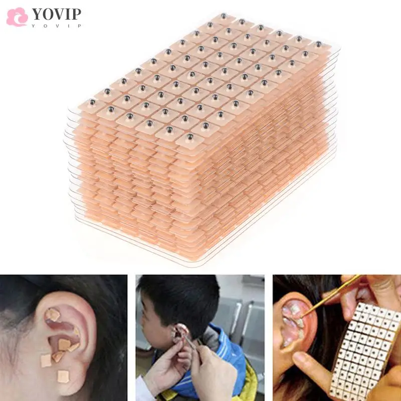 1200PCS Magnetic Beads Therapy Ear Auriculotherapy Acupuncture Therapy Ear Vaccaria Seeds Massage Ear Stickers